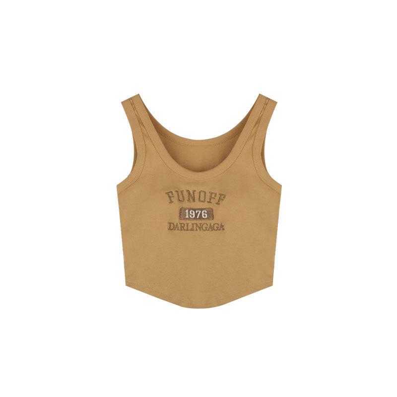 Baumwoll-Camisole-Weste im koreanischen Stil 1976 mit festem Brustpolster