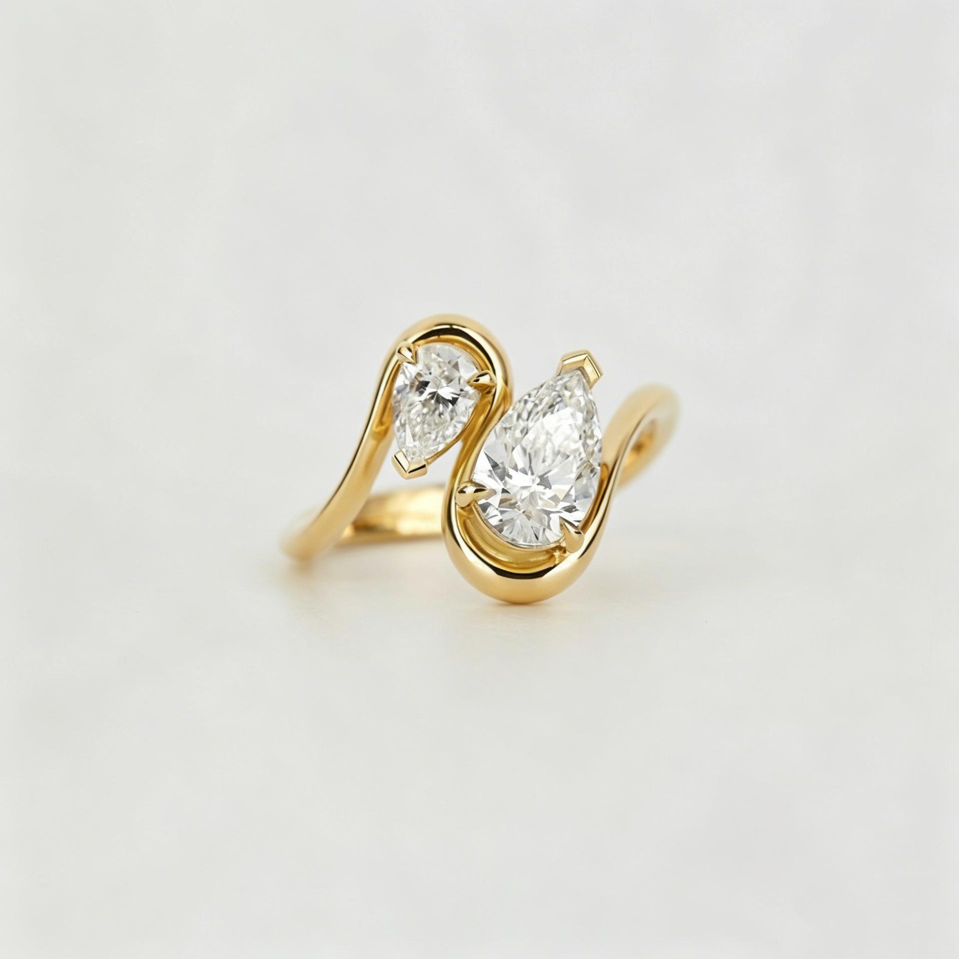 S925 Sterling Silver Water Drop Twisted Arm Ring - Elegant and Fashionable for Women US Size 9