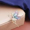 Female Jewelry Dancing Girl Lapel Pins Coat corsage Angel wings Brooch Women Crystal Brooches