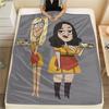 1PC 2 Broke American Sitcom Print Flannel Blanket, High quality All Seasons, Home Decor, Warmth and Comfort, Perfect for Christmas Gifts