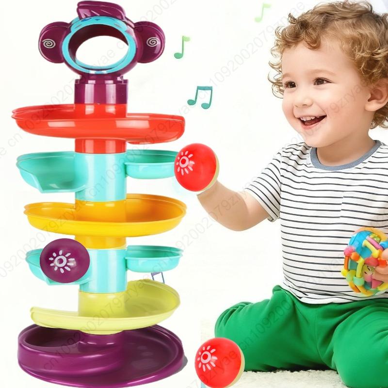 Montessori Toys Baby 0 12 24 36 Months Track Rolling Ball Push Pop Sliding Ball Early Education Toys Games Children Sensory Toy