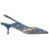 6AM Denim Slim Heel High Heels Women's Blue 1AGZHJ