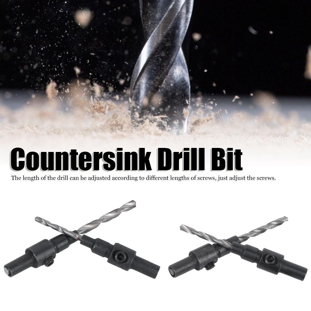 4PCs Countersink Drill Bit Conical Round Valve Rod Wrench Hand Tool Woodworking Accessory