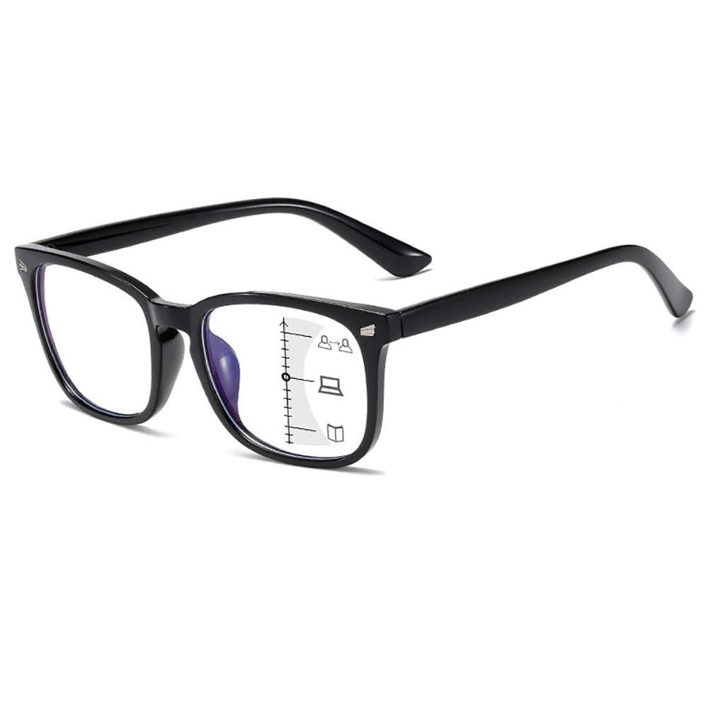 

Модные прогрессивные мультифокусные очки для чтения для женщин/мужчин с блокировкой синего света +1.0