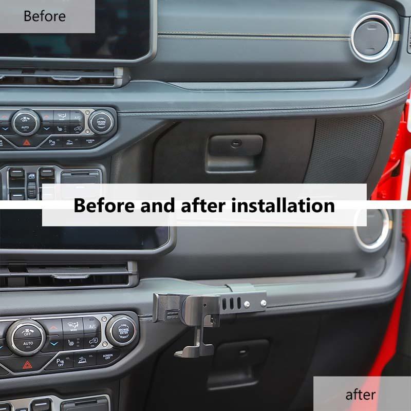 Auto Metall Co-pilot Griff Wasser Tasse Halterung Unterstützung Stehen Für Jeep Wrangler JL Für JT Gladiator 2024 Up auto Innen Zubehör