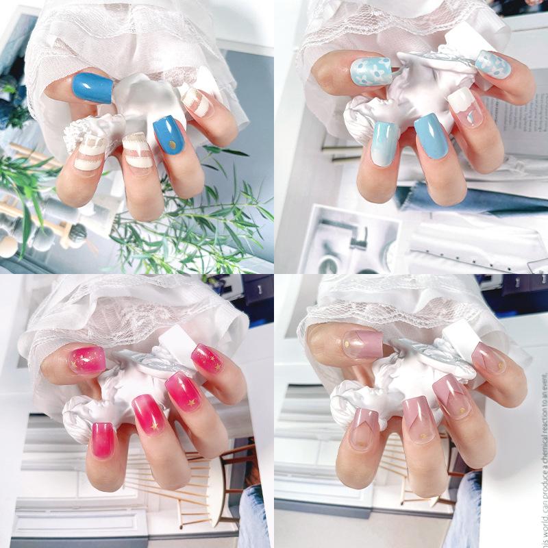 Gelmanikyrtiketter semi-härdade nageltiketter 3D ljusterapinageltiketter