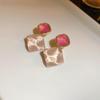 Rosa Grün Acryl frauen Baumeln Ohrringe Candy Farbe Süße Sommer Heiße Mode Transluzenten Quadrat Anhänger Hängen Ohrringe