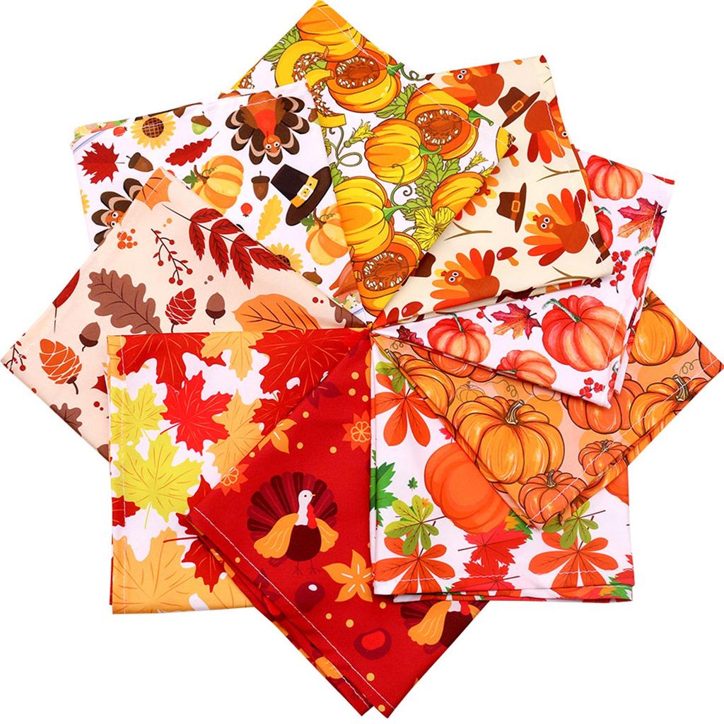 Thanksgiving Dog Bandana Medium Size Adjustable Pet Scarf with Pumpkin Pattern for Holiday Seasonal Wear and Comfortable Fit