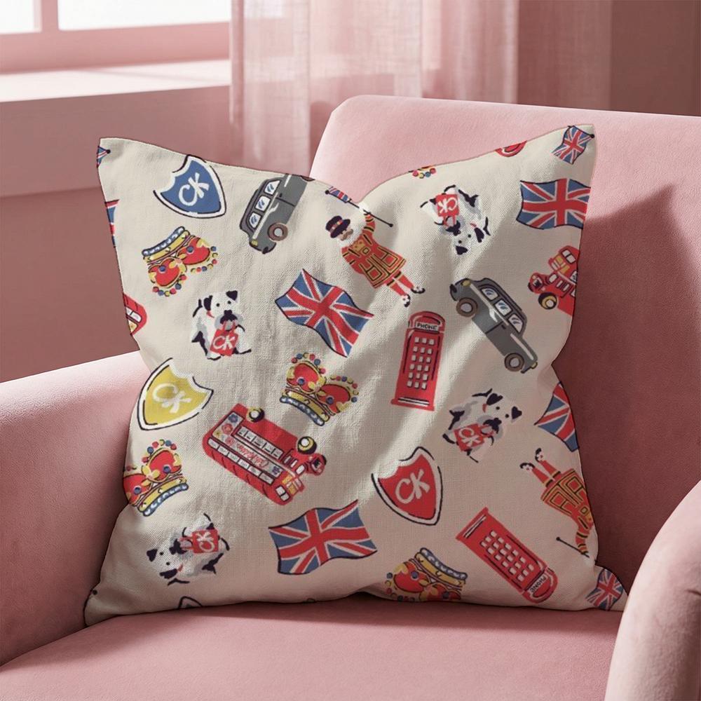 LOVE England Bedruckte Kissenhülle Mehrzweck-Kissenbezug für Zuhause & Auto - Wendbar, Weich & Langlebig für den täglichen Gebrauch