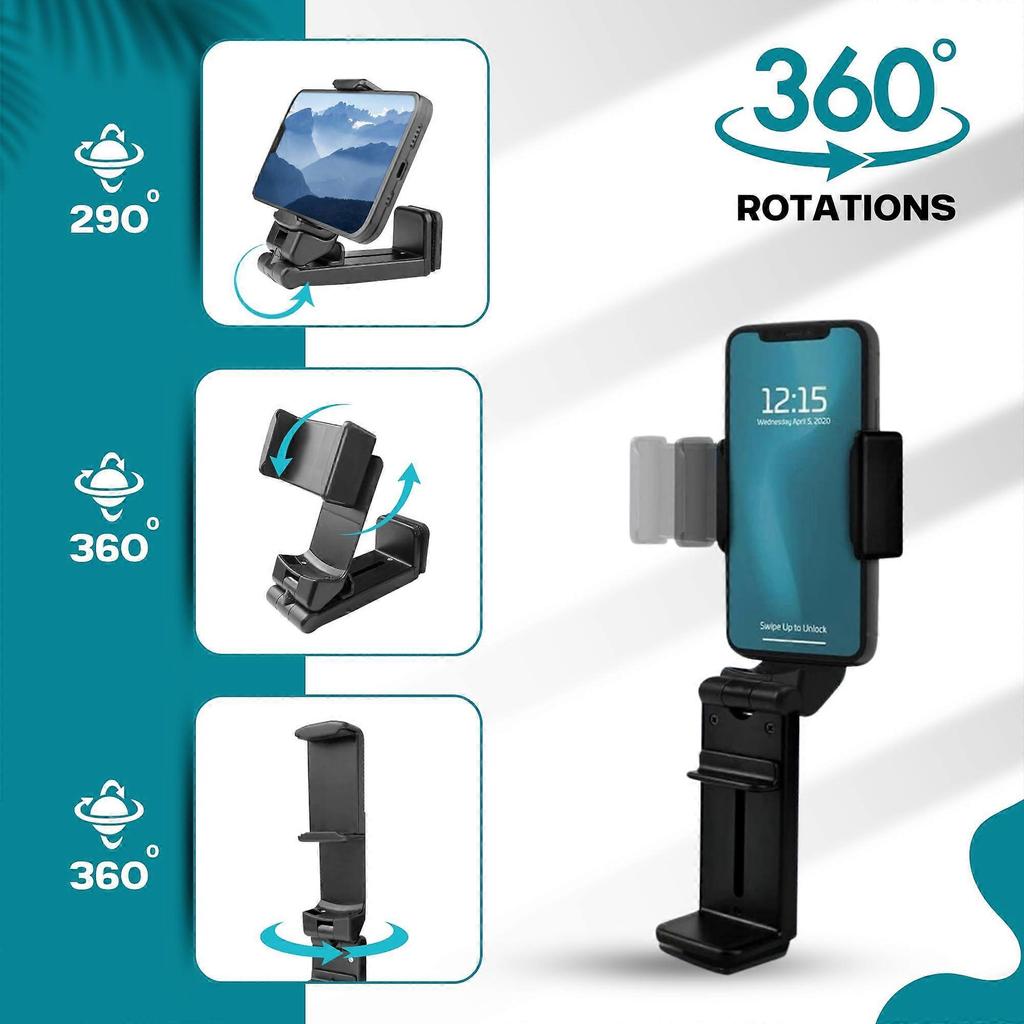 Support de téléphone universel rotatif à 360 degrés pour voyage en avion, Support de téléphone mains libres pour vol, Plateau de table, Bureau