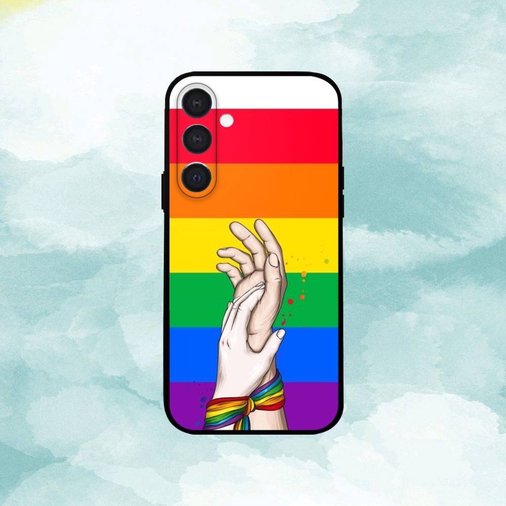 Love Is Love LGBT Rainbow  Phone Case For Samsung  A73,72,71,53,52,51,22,91,80, Soft Black Cover