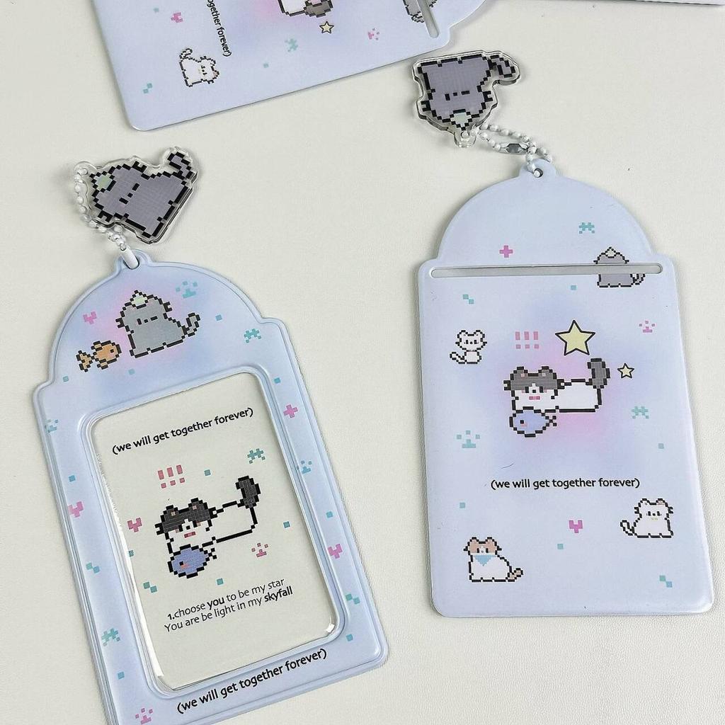 New Cute Cartoon Photo Card Holder 3 inch Decorative Idol Photo Album Protective Sleeves Kawaii Japanese Stationery Pendant