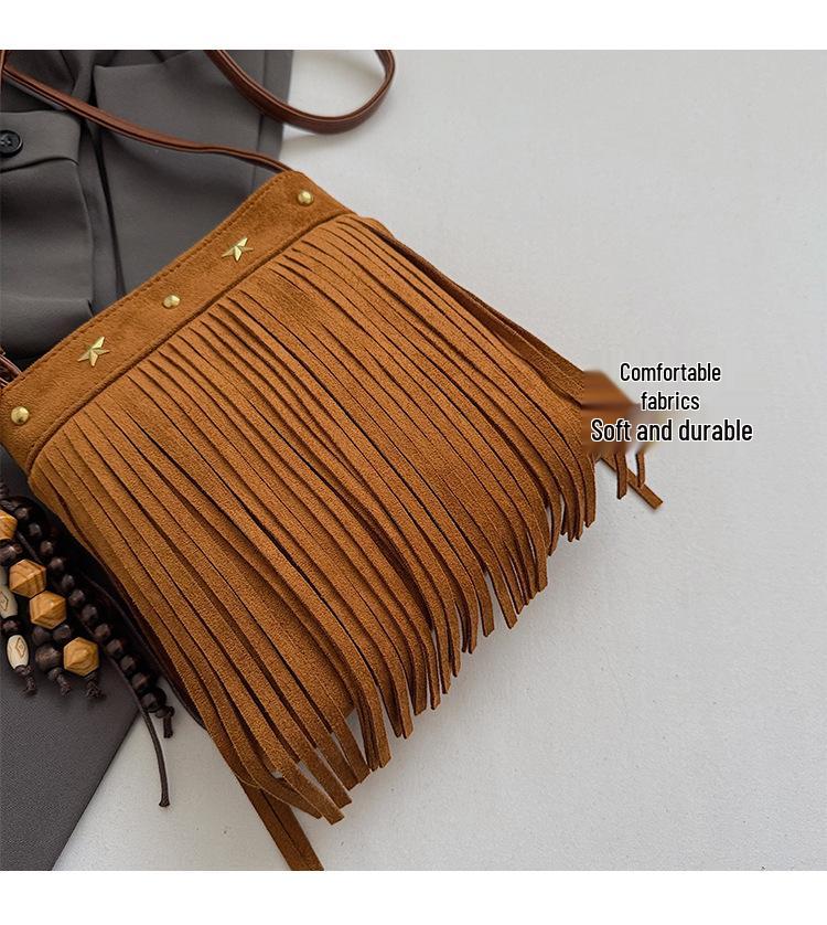 Autumn/Winter Retro Suede Tassel Ethnic Crossbody Bag