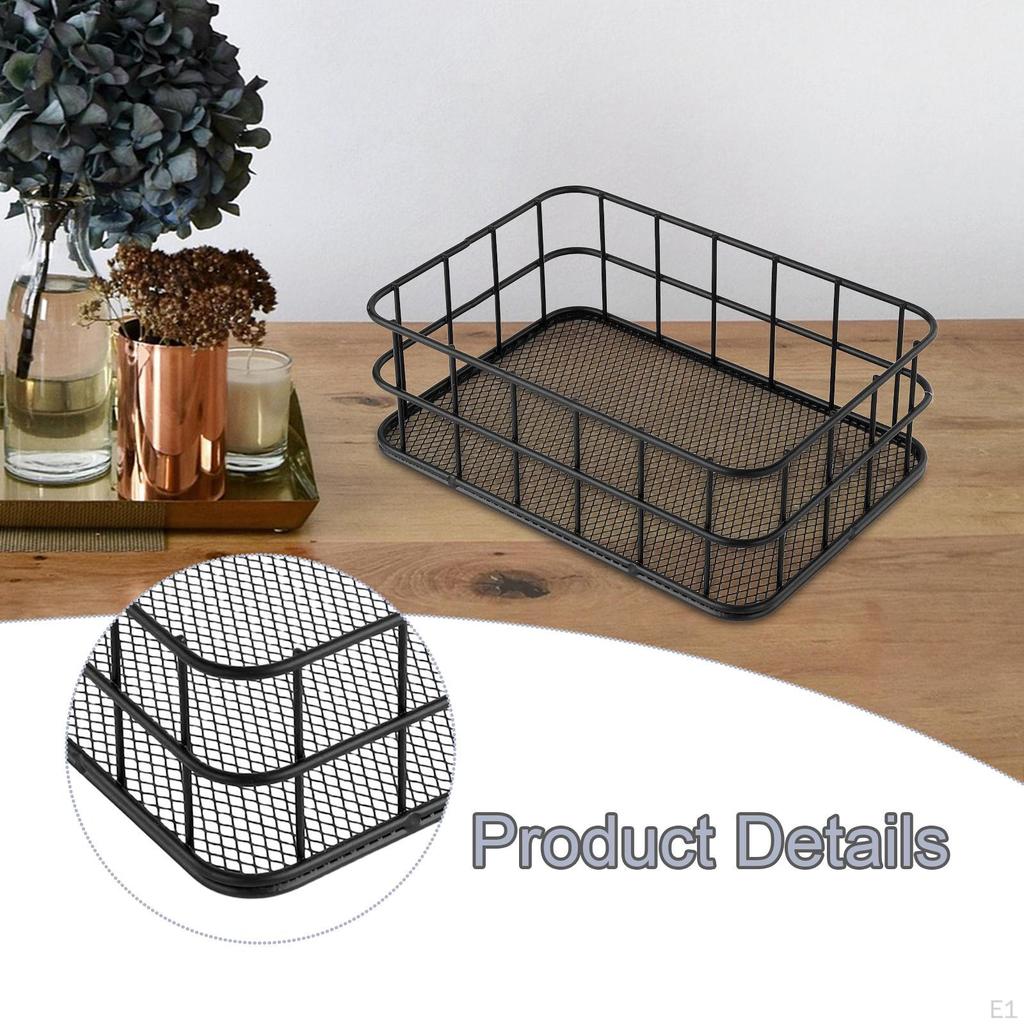 Decorative Rectangular Wire Basket for Home Storage, Ideal Garages, Laundry Rooms, And Closets.