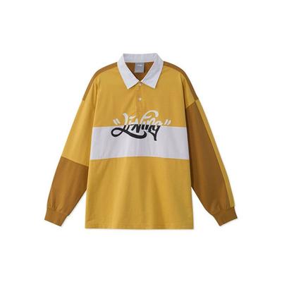 Li Ning Loose Fit Sports Casual Long Sleeve Polo Shirt Men Tops Yellow APLR059-2