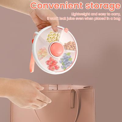 Portable Kids Snack Containers 5-Grid Toddler 360° Spinner ABS Plastic Snack Tray for Snack Candy Nut Picnic Storage Boxes