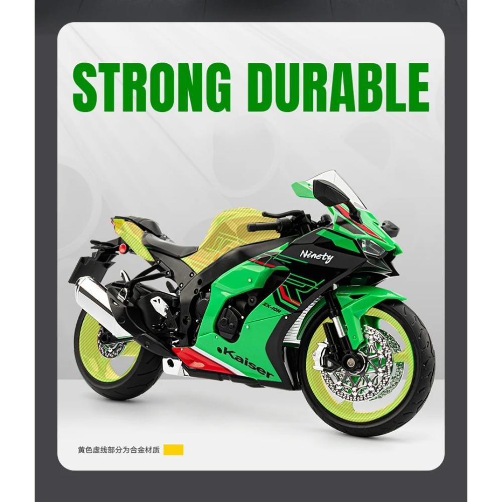 1/9 Kawasaki ZX10R Ninja Alloy Die Cast Motorcycle Model Toy Vehicle Collection Sound and Light Off Road Autocycle Toys Car