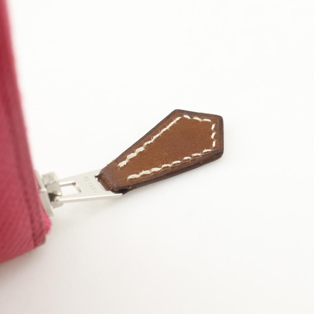 Hermes Azap Long Silk Inn Purse Rose Mexico Pink Epsom Women Used