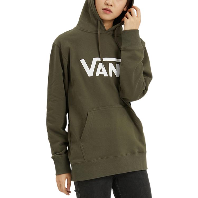 Vans Logo Print Casual Hoodie Men Tops Green VN0A4MM9KCZ
