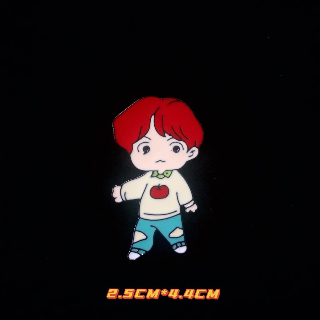 BTS Cute Cartoon Pins, Bangtan Boys Cartoon Character Metal Brooches, Kpop ARMY Fans Lapel Badges for Backpack & Clothing