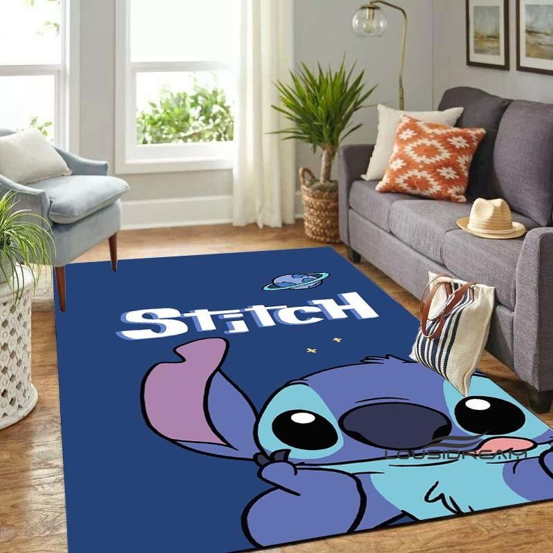 

Personalized name-customized rug, Stitch print, suitable for living rooms, bedrooms, large-sized soft rug, home décor, sofa 60x90cm