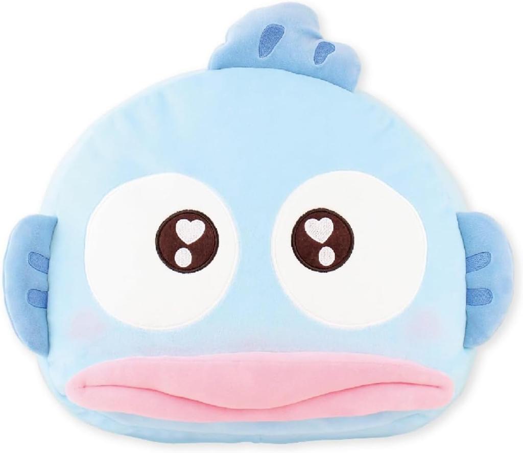 Tees Factory Sanrio Characters Soft Face Cushion, UruuruHangyodon, Approx. H300 x W348 x D90mm (excluding parts), SR-5529190HD