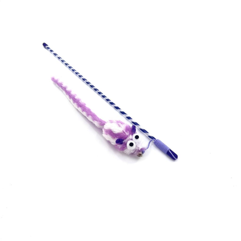 1Pc Cat Teasing Stick with Long Tail Mouse Design, Multicolored Interactive Cat Toy, High-Quality Interactive Cat Supplies