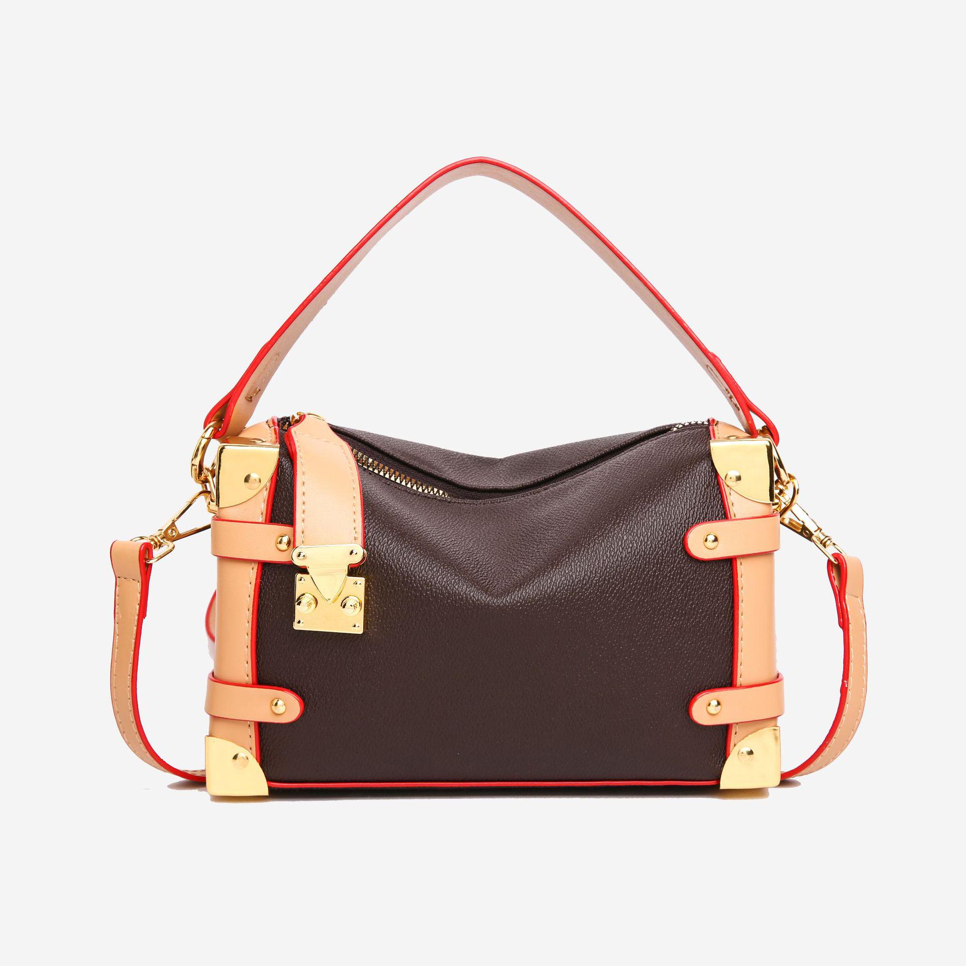 

Роскошная женская дизайнерская белая сумка-коробка 2025 - Универсальная сумка на плечо и через плечо 21x8x13 cm коричневый