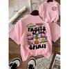 Fruits Letter Strawberry Print Short-Sleeved Round Neck T-Shirt
