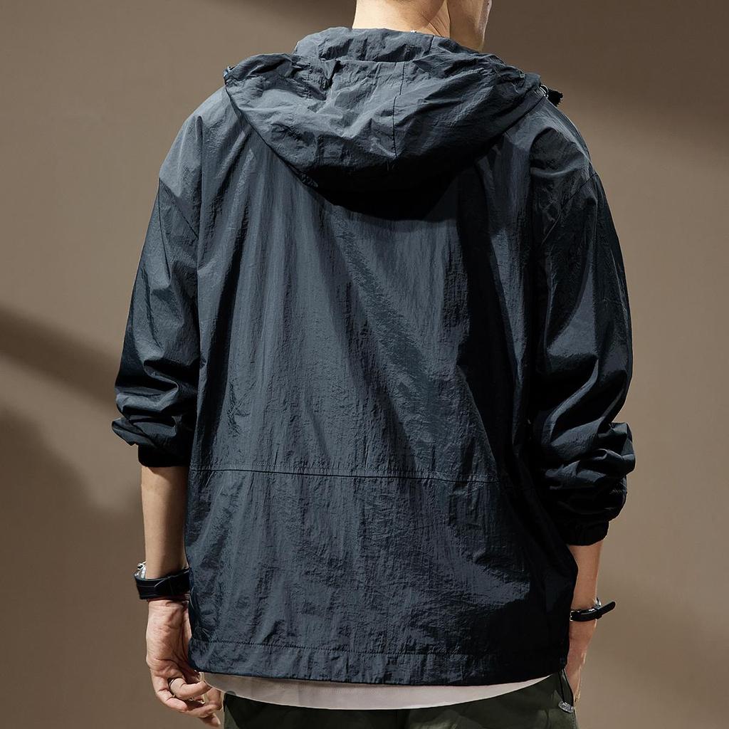 Herren Sommer Leichte UV-Schutz Kapuzen Outdoor Arbeitsjacke