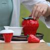 Hand-Painted Strawberry Ceramic Tea Can Ornament for Home Decor and Photography