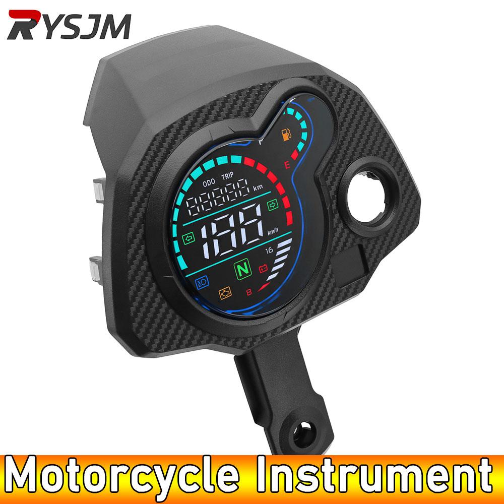 

AD Digital Tachometer Speedometer TRIP ODO KMH Digital Meter Motorcycle LCD Odometer Voltmeter Oil Level Gauge For Honda Navi