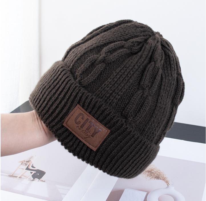 Unisex Letter Label Beanie Hat Fashion Winters Hats Male Female Outdoor Classic Keep Warm Winter Cap