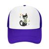 Playful Midnight Cat Star Illustrati Mesh Baseball Cap Casual Hat Outdoor  For Womens Unisex FeUnisex