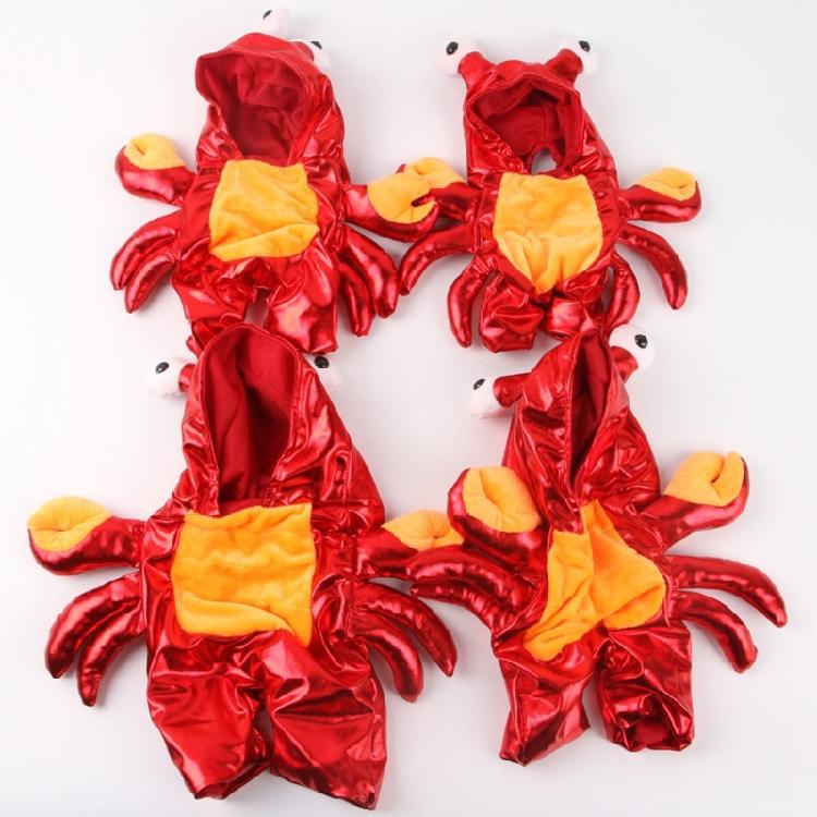 Crab Theme Dog Halloween New Year Costume Pet Hoodie for Small Dogs Pajamas