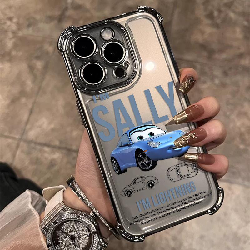 

HOT Cars L-Lightning M-McQueen Plating Phone Case For iPhone 17 17e 16e 16 15 14 13 12 11 Pro Max X XR XSMax Mini Air Plus iPhone 14 ProMax