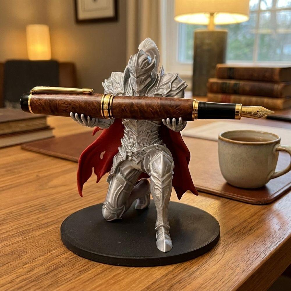 3D Printed Knight Pen Holder Plastic Multi-functional Warrior Desk Organizer Unique Stationery Stand Stationery Display