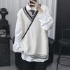 Oversize Sweater Vests Men Knitwear Leisure Homme Sleeveless Jumpers All-match Vest