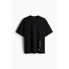 H M Loose FiT PrinTed T sHirT Black