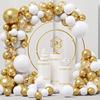 Wedding Anniversary Decor Balloons Garland White Gold Confetti Balloon Arch Kit Bride Shower Birthday Party Decoration Globos