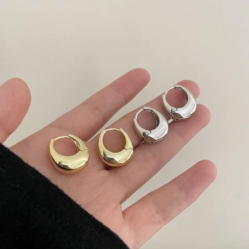 Copper Metal Hoop Earrings for Women Simple Design Exquisite Young Girl Gift Wedding Accessories Beautiful Jewelry