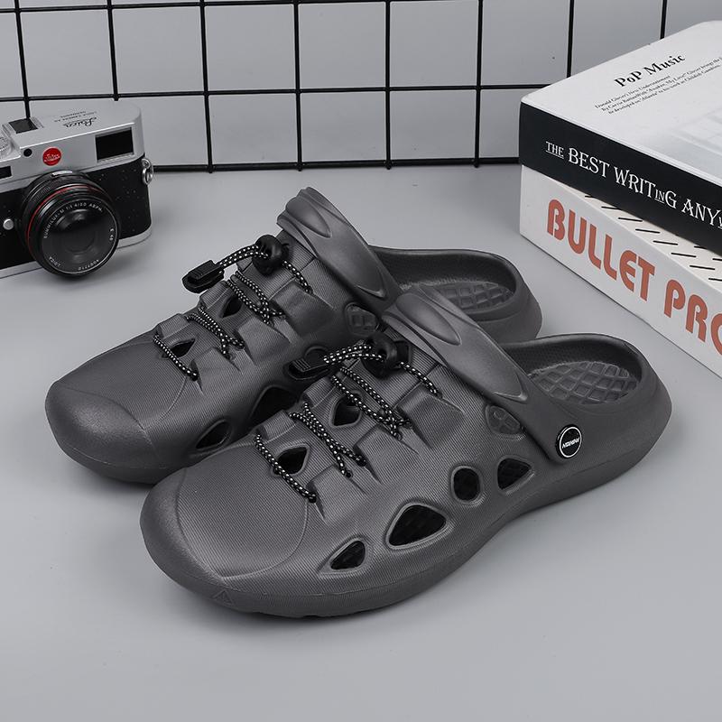 Men Summer Anti-slip Soft EVA Slippers Male Outdoor Hole Garden Sandals Casual Breathable Comfortable Flat Indoor Shoes