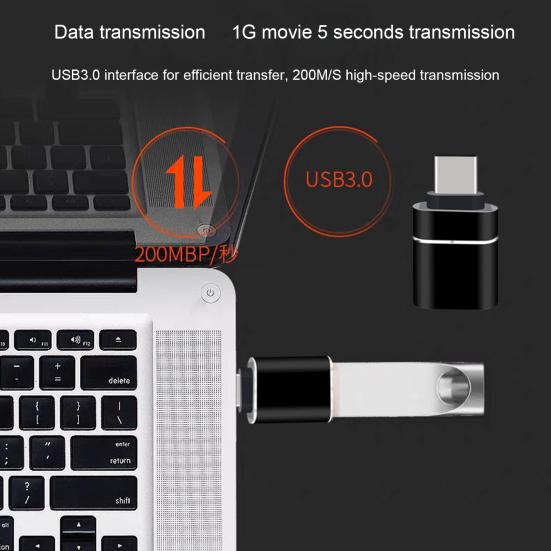 OTG Adapter Plug Aluminum Alloy Type-C Play Mini to USB 3 Converter