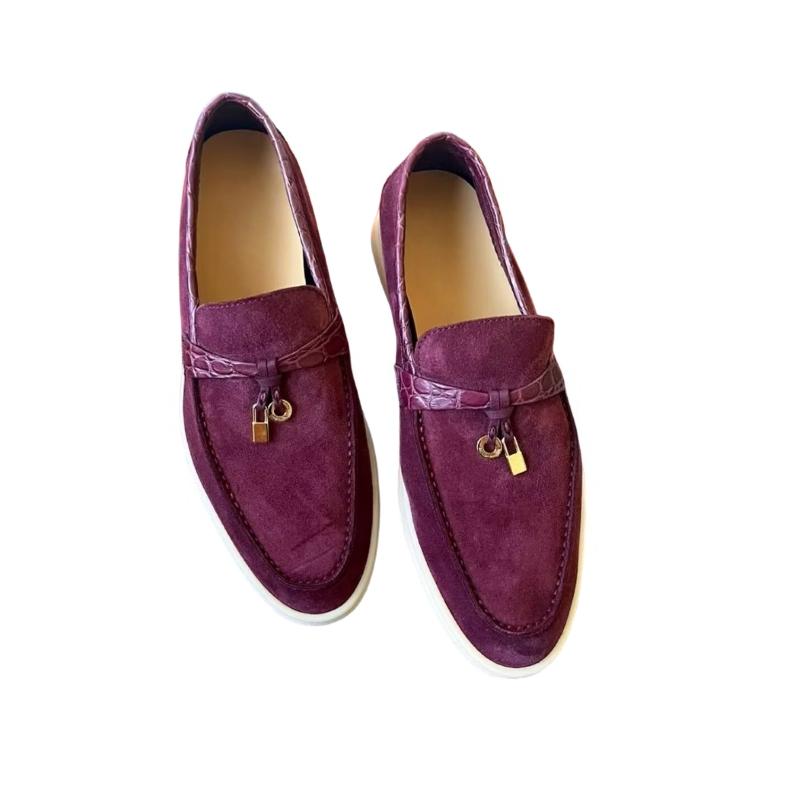 High-Grade Sheepskin Wear-Resistant Casual Loafer Shoes Couple's Loafers Customizable Colors Available A040224