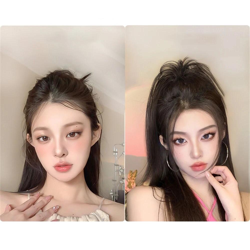 Synthetic Long Straight Claw Clip On Ponytail Hair Extensions Heat Resistant Pony Tail Hair Piece For Women Daily Party