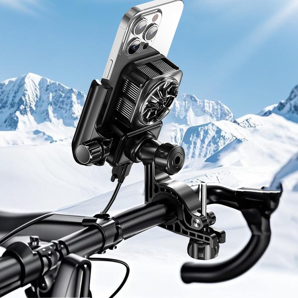 

Introducing the 2025 Bicycle Smartphone Holder with Heating and Cooling Obscure the Drop Vibration Strong Bicycle Smartphone Holder Easy Compatible чёрный