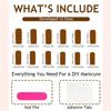24 Pieces Long Square Press on Nail Christmas False Nail Full Cover Nail Art Decoration For Quick And Easy Application