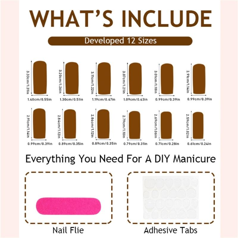 24 Pieces Long Square Press on Nail Christmas False Nail Full Cover Nail Art Decoration For Quick And Easy Application