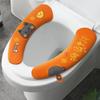 1 Paar Toilettensitzbezüge Exquisites Muster Universal Waschbar Praktisch Zuschneidbar Cartoon-Druck WC-Matten mit Heber für Haushalt
