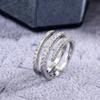 Huitan Fashion Surround Shaped Finger Rings For Women Shiny Crystal Cz Marriage Party Bridal  Statement Jewelry Whole Sale